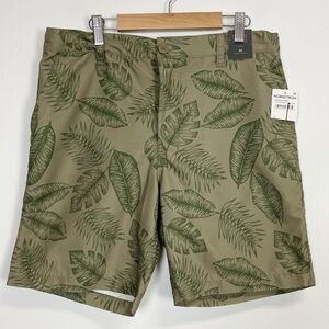 14th & Union Shorts Mens Size 30 Trim Fit Olive Green Mermaid Large Palm NWT NEW